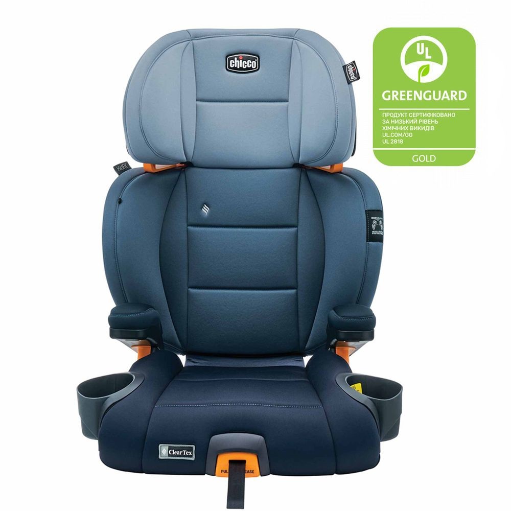Chicco KidFit ClearTex Plus - детское автокресло с креплением Isofix, анатомическое сиденье (от 4 до 12 лет / 97 - 145 см) • Blue (79627.62.07)