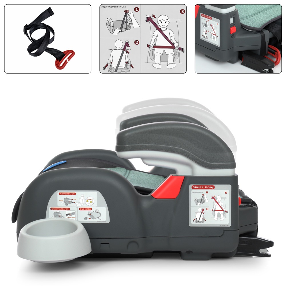 Автокресло бустер El Camino Roro Isofix ME 1144 Royal Mint