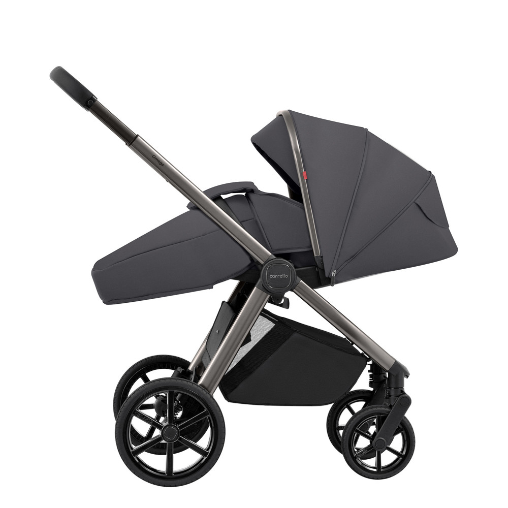 Carrello Omega CRL-6535/1 - детская коляска 3в1 с автокреслом для новорожденного (0-13 кг, 40-87 см) • Excellent Grey