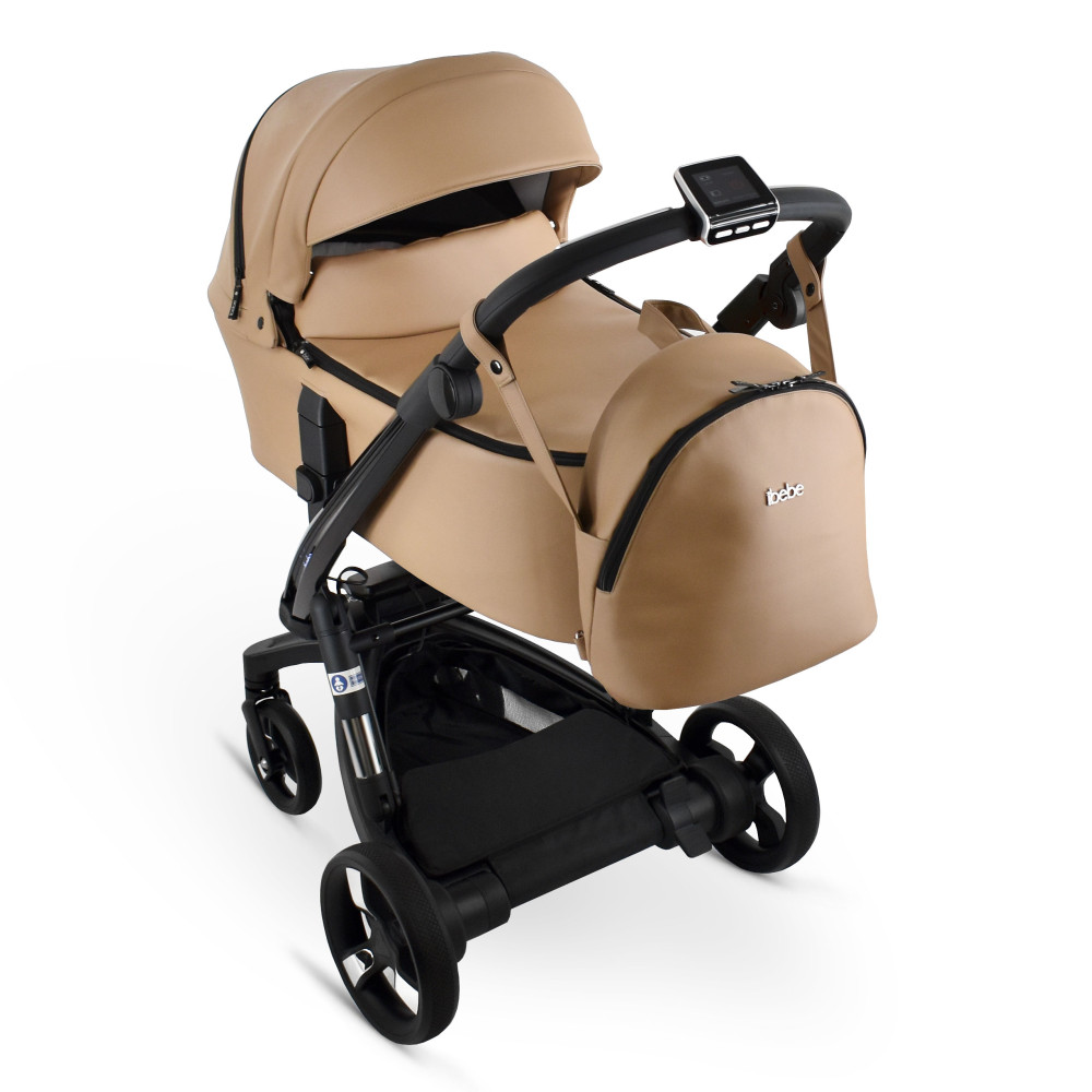 iBebe iStop Drive - детская коляска 2в1 с электронным приводом и тормозом • Dark Beige