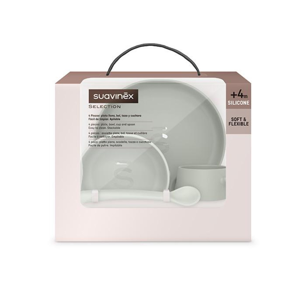 Набор посуды для кормления Suavinex Colour Essence, зеленый (401542)