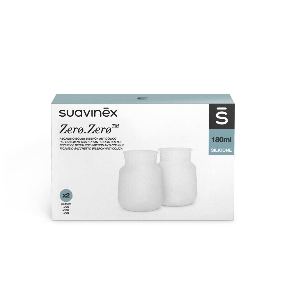 Сменный силиконовый мешочек Suavinex для бутылочек ZERO.ZERO, 2 шт, 180 мл (308143)