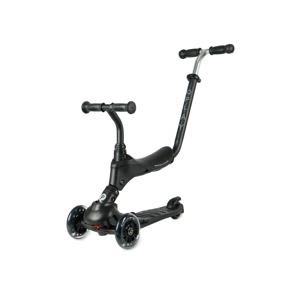 Триколісний дитячий самокат 5 в 1 Qplay Sema Pro Led Black (7290116961668)