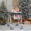 El Camino Swan ME 1087-G - стільчик для годування, гойдалка, шезлонг (живлення від мережі, керування з телефону через додаток, таймер, чохол з екошкіри) • Latte