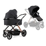 Ninos Estrella - всесезонна дитяча коляска 2 в 1 з реверсивним прогулянковим блоком • Black Gold