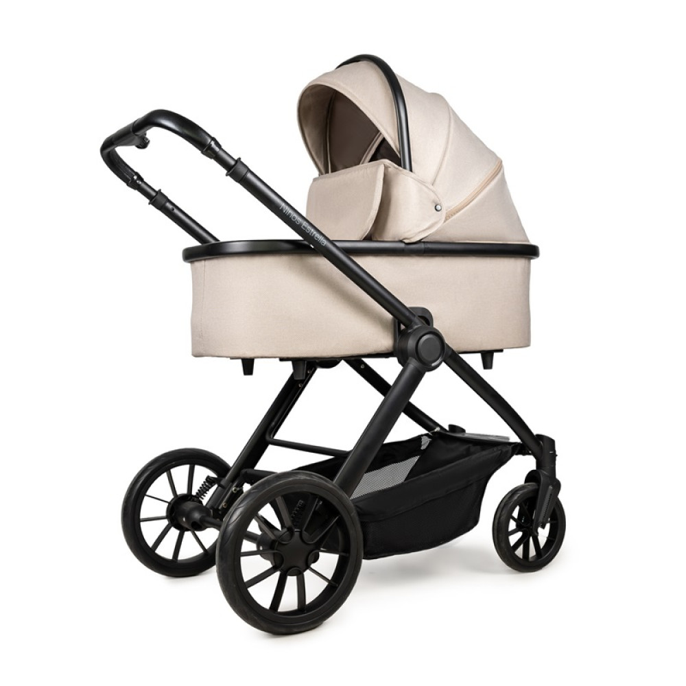 Ninos Estrella - всесезонна дитяча коляска 2 в 1 з реверсивним прогулянковим блоком • Beige Black