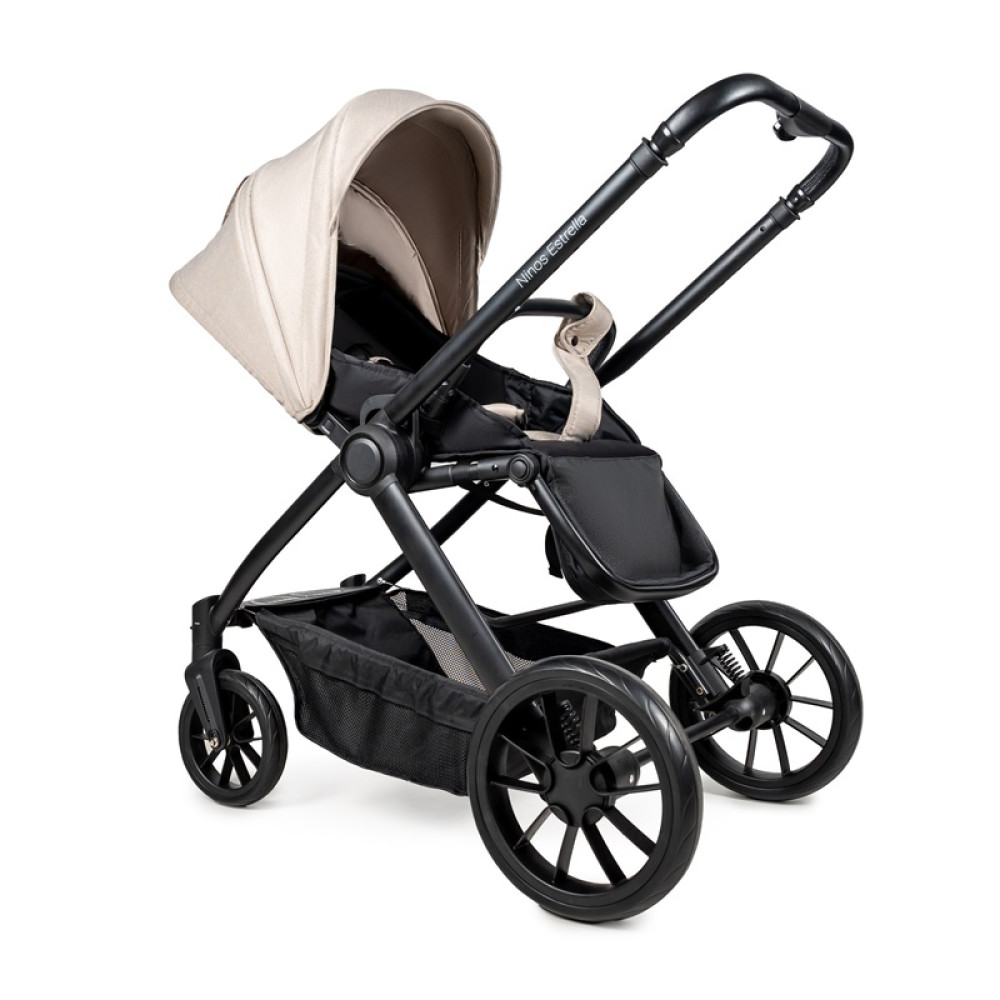 Ninos Estrella - всесезонна дитяча коляска 2 в 1 з реверсивним прогулянковим блоком • Beige Black