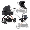 Ninos Estrella - всесезонная детская коляска 3 в 1 с реверсивным прогулочным блоком и автолюлькой • Black Gold