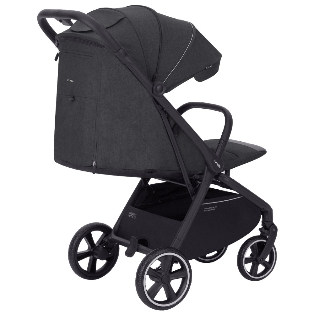 Carrello Corsa 2024 CRL-5518 - сучасна прогулянкова коляска з автоматичним складанням • Frost Black
