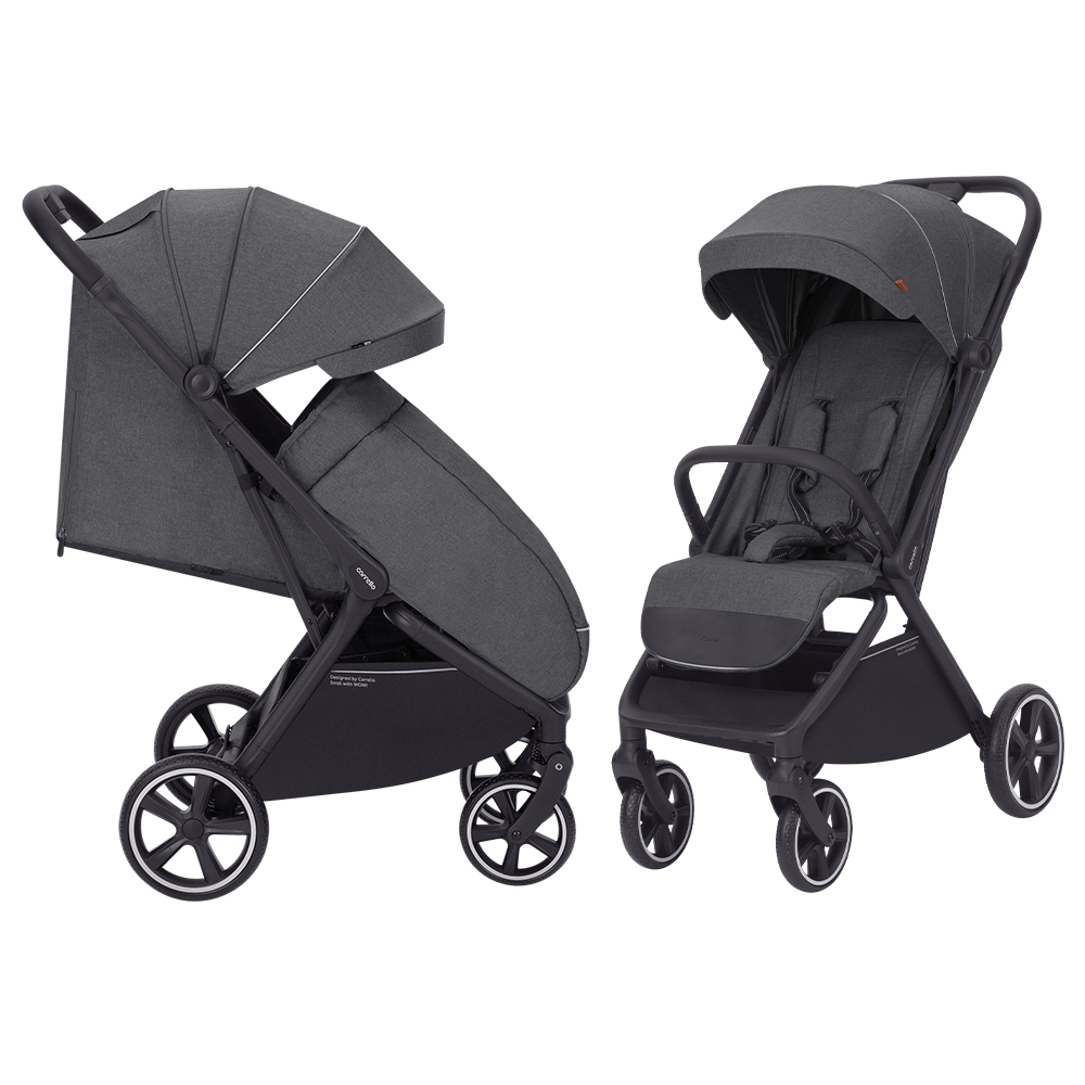 Carrello Corsa 2024 CRL-5518 - современная прогулочная коляска с автоматическим складыванием • Solid Grey