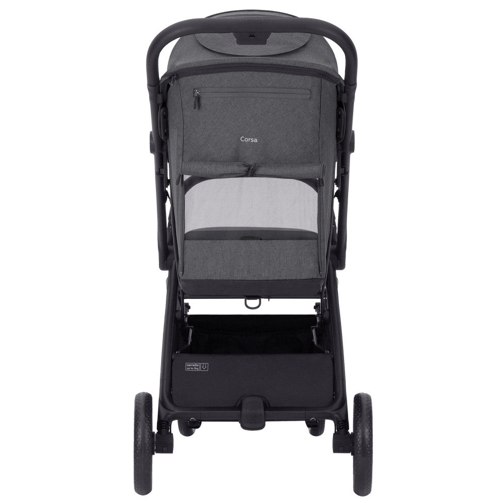 Carrello Corsa 2024 CRL-5518 - современная прогулочная коляска с автоматическим складыванием • Solid Grey