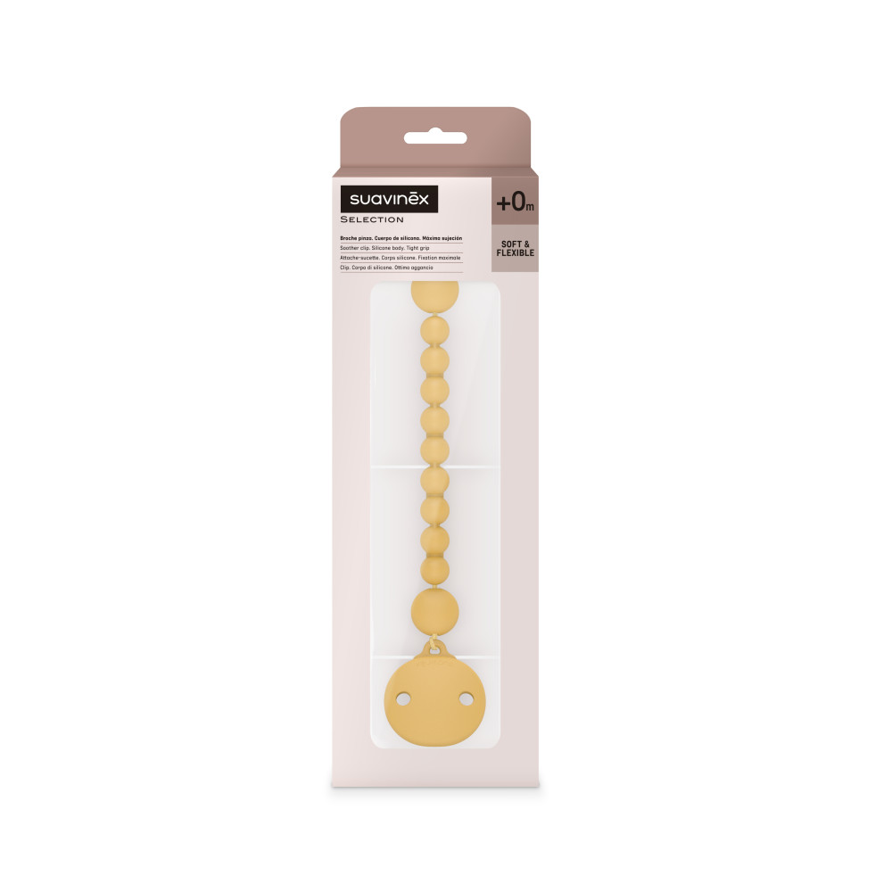 Силіконова кліпса для пустушки Suavinex Colour Essence mustard (401520) Силіконова кліпса для пустушки Suavinex Colour Essence mustard (401520)