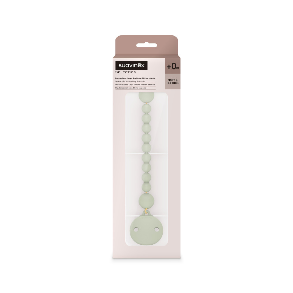 Силиконовая клипса для пустышки Suavinex Colour Essence green (401521)