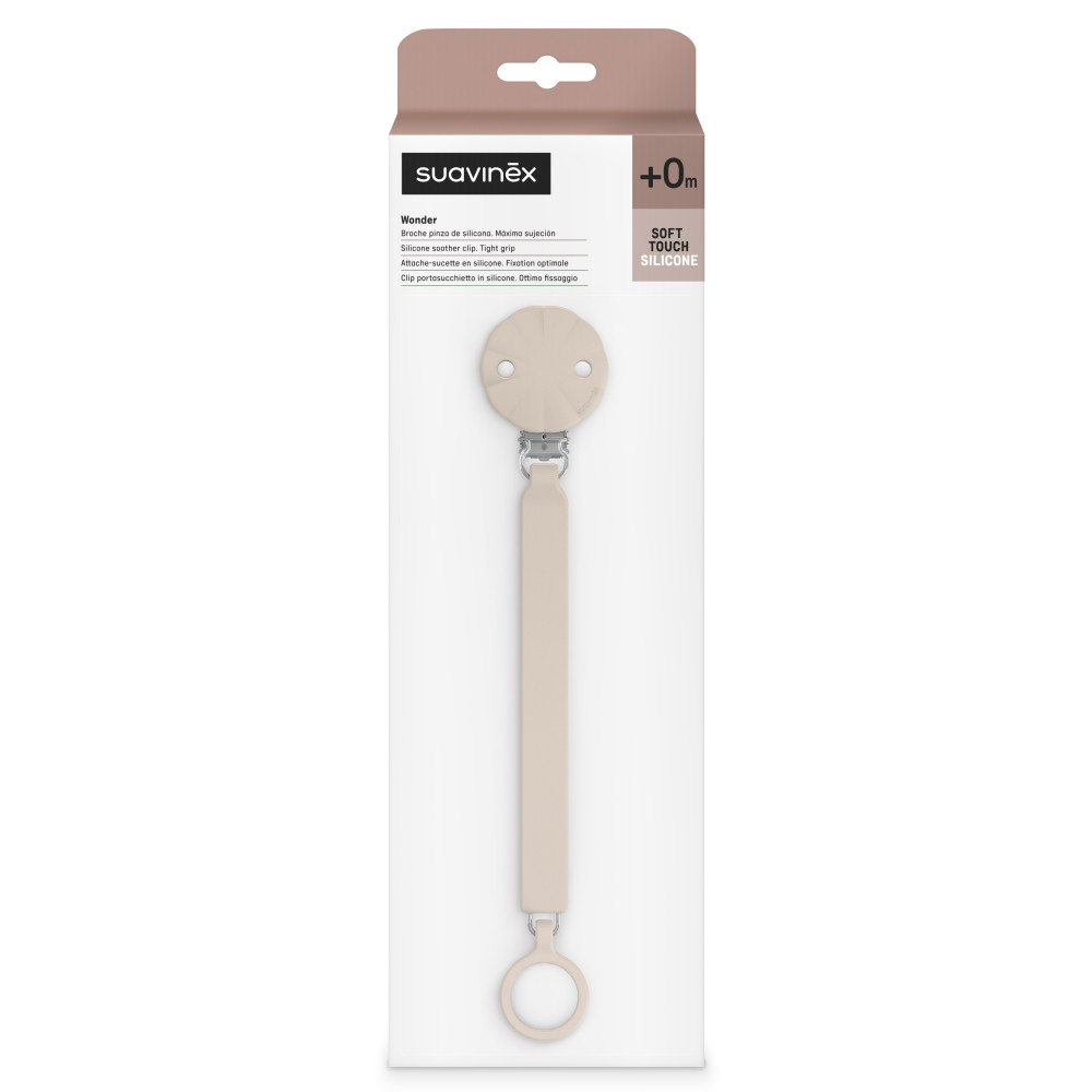 Силиконовая клипса для пустышки Suavinex Wonder, nude (402541)