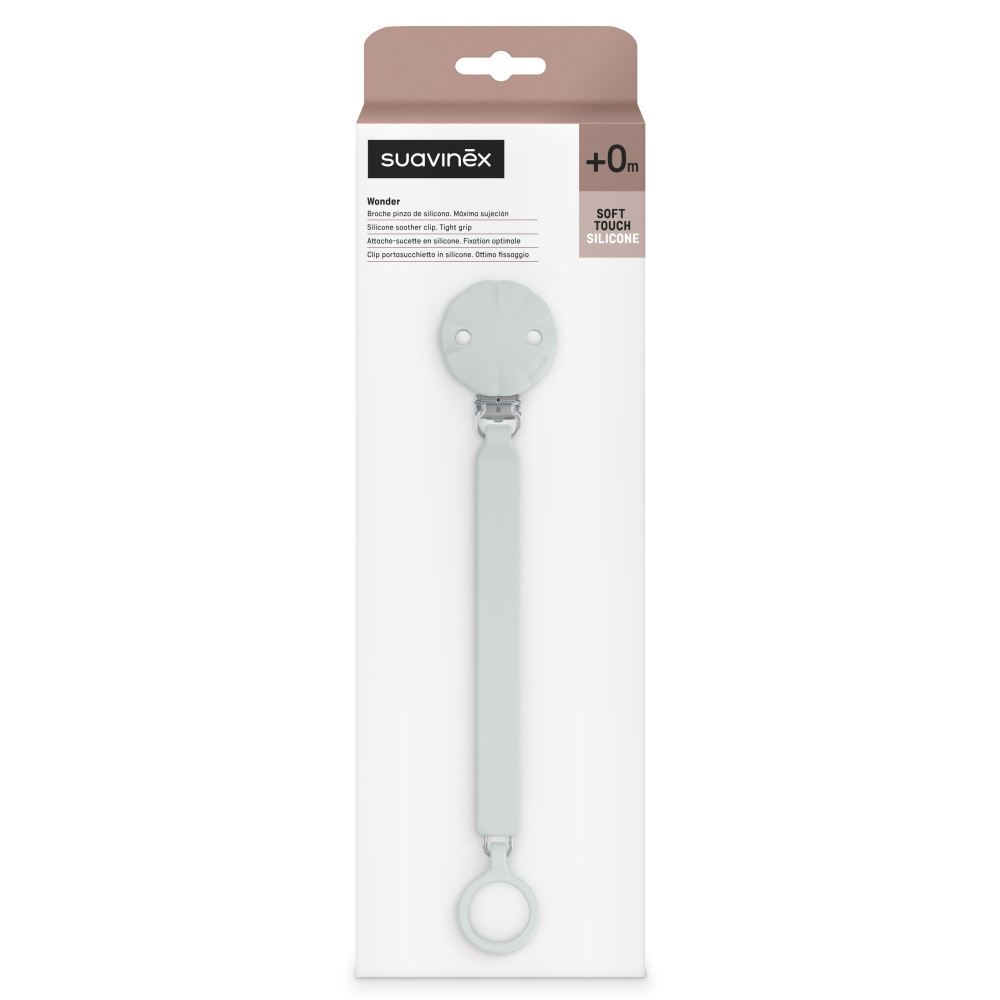 Силіконова кліпса для пустушки Suavinex Wonder, light blue (402543) Силіконова кліпса для пустушки Suavinex Wonder, light blue (402543)