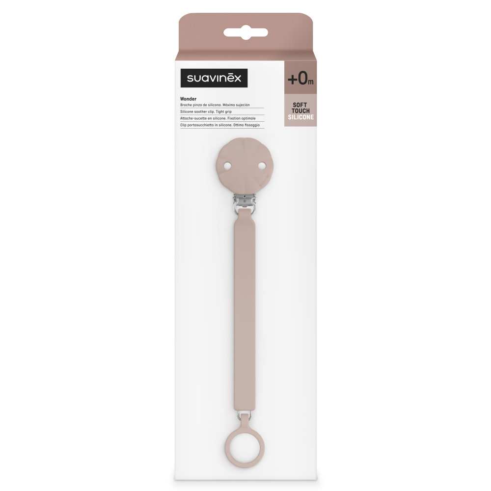 Силіконова кліпса для пустушки Suavinex Wonder, light pink (402547) Силіконова кліпса для пустушки Suavinex Wonder, light pink (402547)