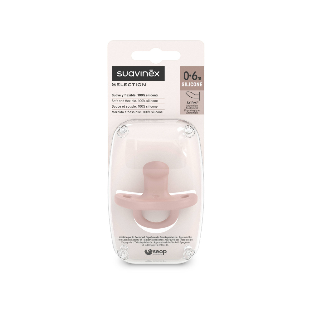 Пустышка анатомическая силиконовая Suavinex Colour Essence 0-6 мес, нюдовый (308086)