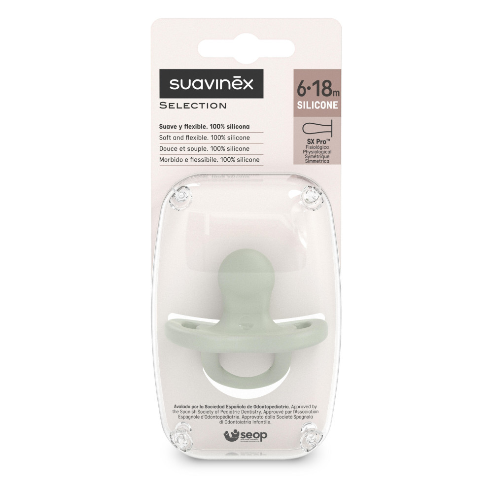Пустушка фізіологічна силіконова Suavinex Colour Essence 6-18 мес, зелений (308090)