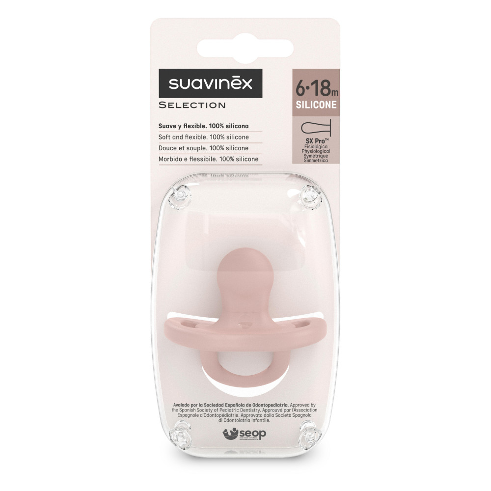 Пустушка фізіологічна силіконова Suavinex Colour Essence 6-18 мес, нюдовий (308092)