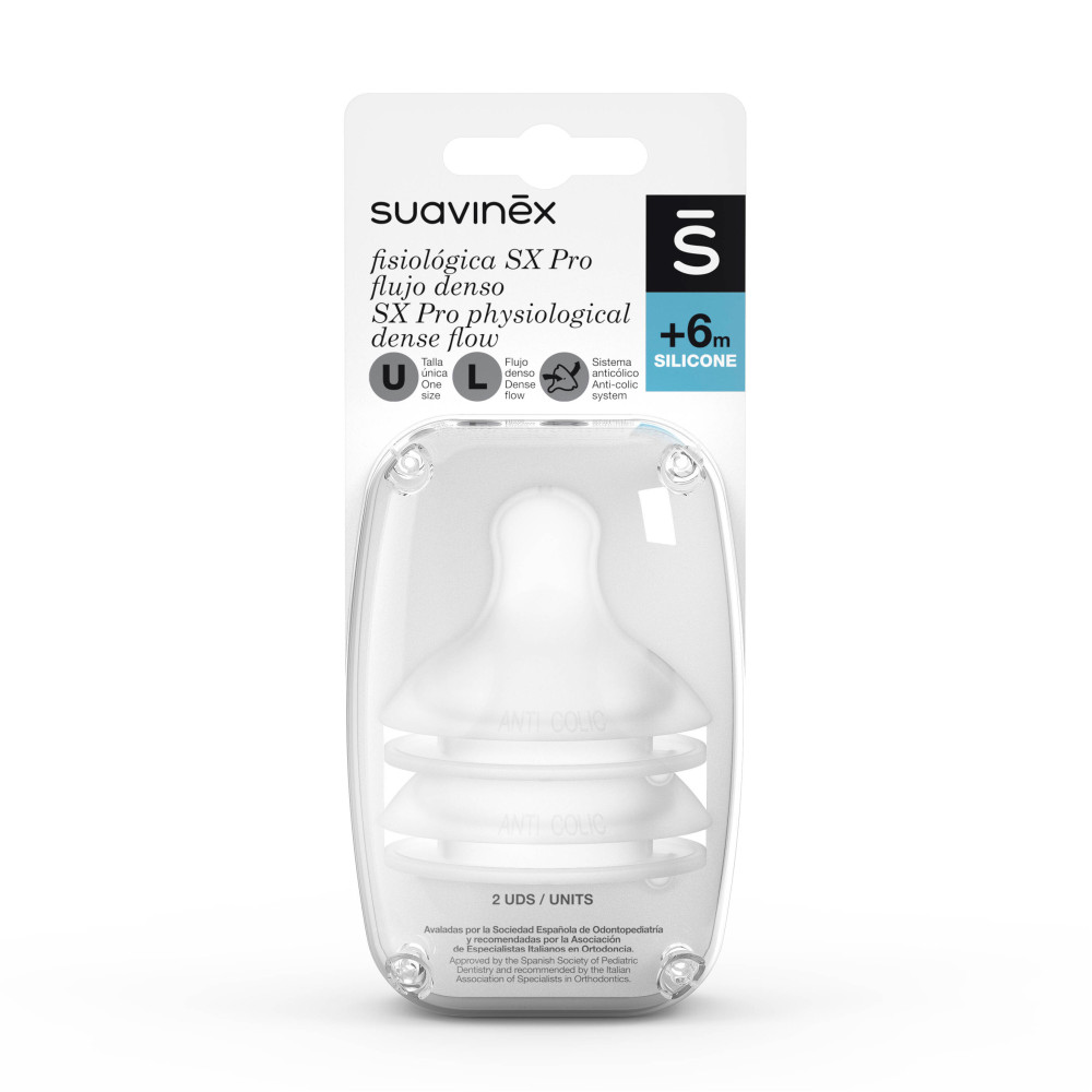 Соска силиконовая, фізіологическая Suavinex, SX Pro быстрый поток, 2 шт +6 месяцев (307044) 