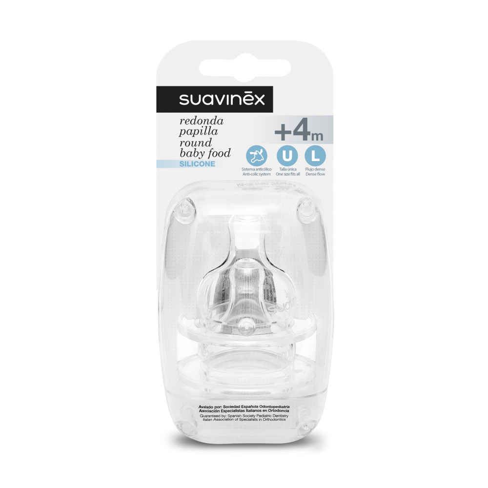 Соска кругла Suavinex швидкий потік 4м+ 2 шт (300841)