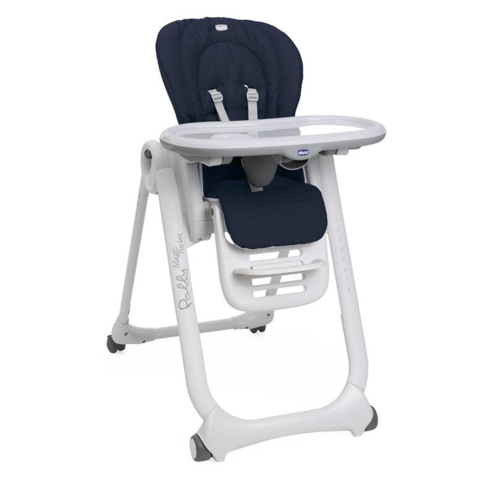 Chicco Polly Magic Relax - стульчик для кормления с функцией шезлонга для новорожденных (от рождения до 3х лет) • Синий (79502.64.00)