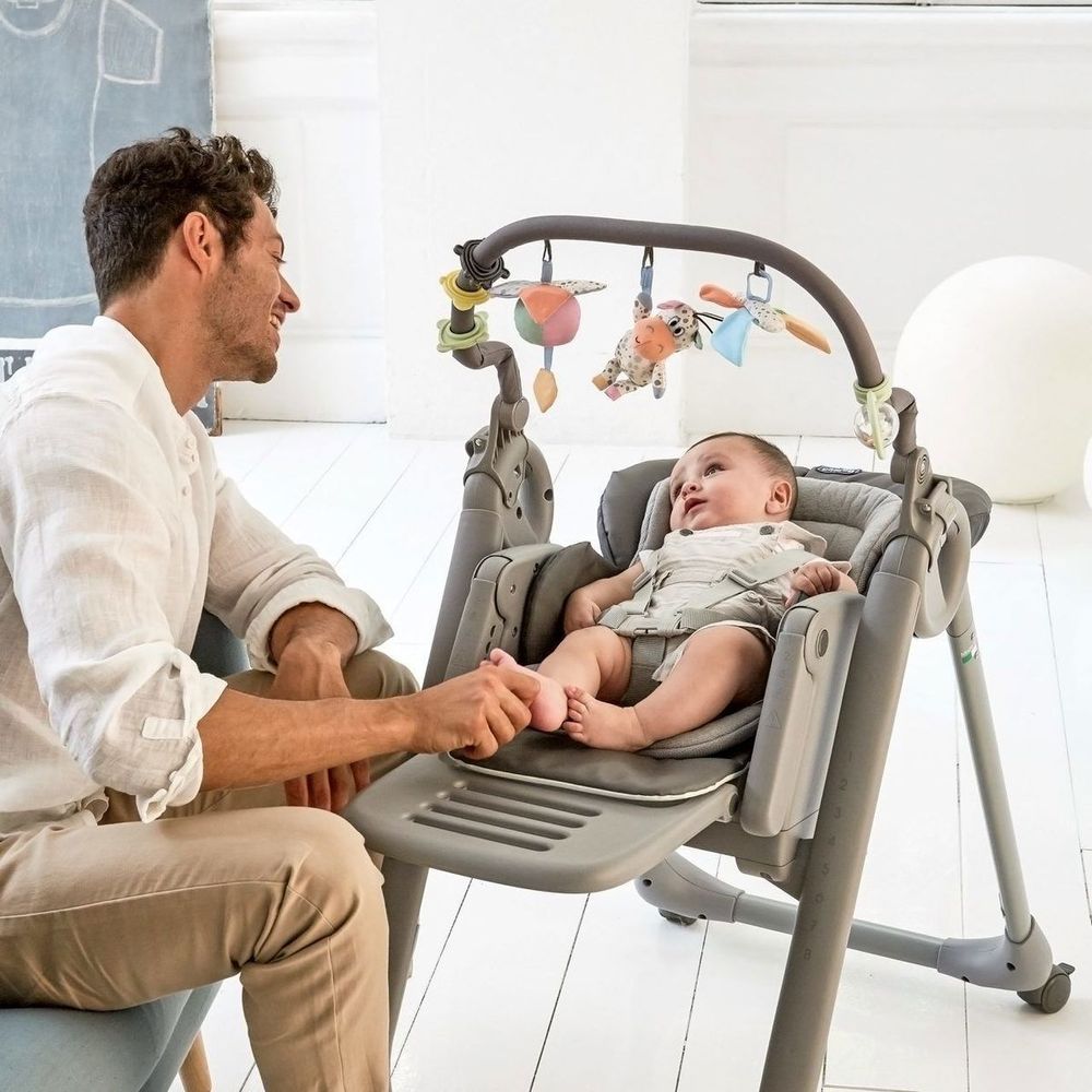 Chicco Polly Magic Relax - стульчик для кормления с функцией шезлонга для новорожденных (от рождения до 3х лет) • Синий (79502.64.00)