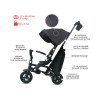 Qplay Nova Plus Rubber S700-13 - складной детский трехколесный велосипед с родительской ручкой, поворотное сиденье (от 10 до 36 месяцев) • Ultimate Black