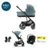 Cybex Balios S Lux - дитяча коляска 3в1 з автокріслом Aton B2 i-Size (чорний) для новонароджених • BLK Sky Blue