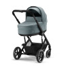 Cybex Balios S Lux - дитяча коляска 3в1 з автокріслом Aton B2 i-Size (чорний) для новонароджених • BLK Sky Blue