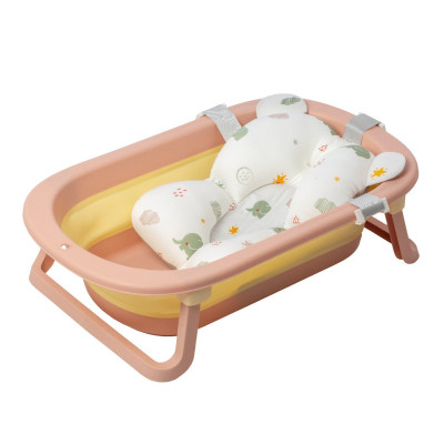 Babyhood Комфорт Плюс Set - складная ванночка с термометром и горка для купания Слоненок • Розовый