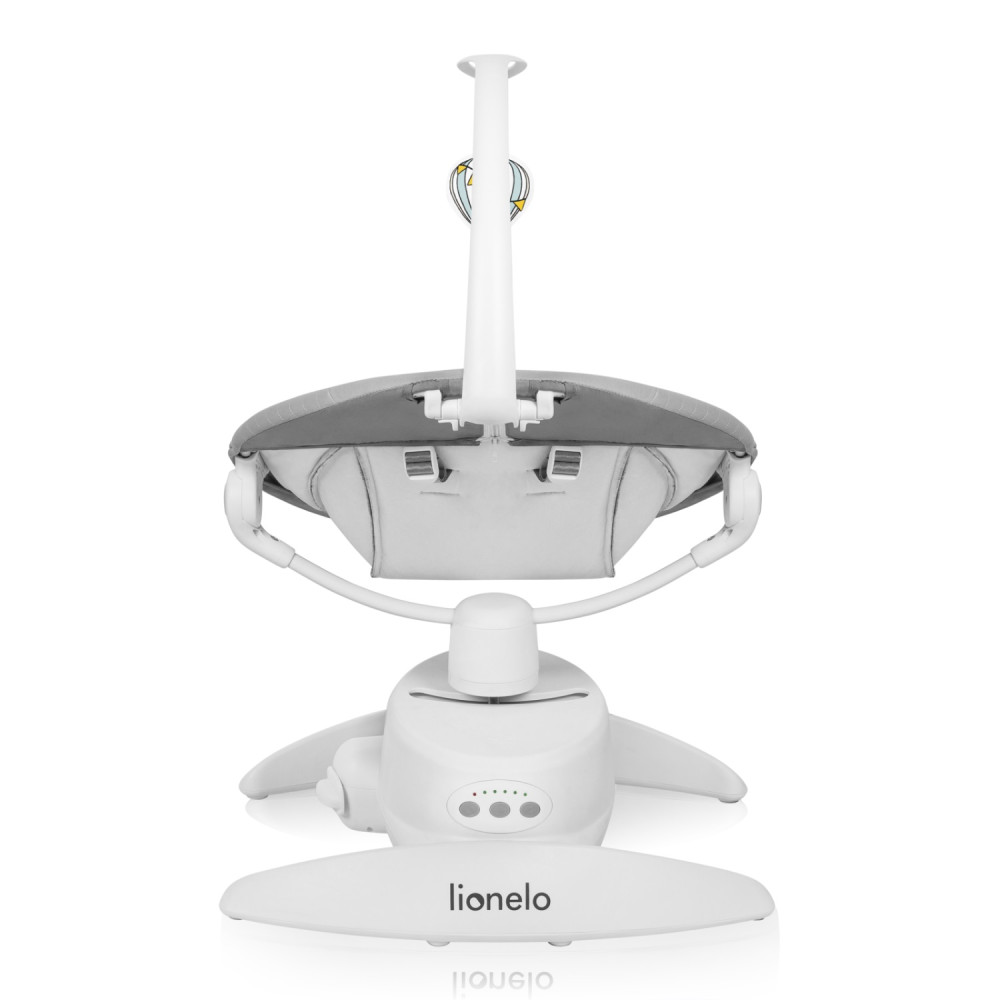 Lionelo Iris - шезлонг-качель для новорожденных, поворот на 360 градусов • Grey Concrete
