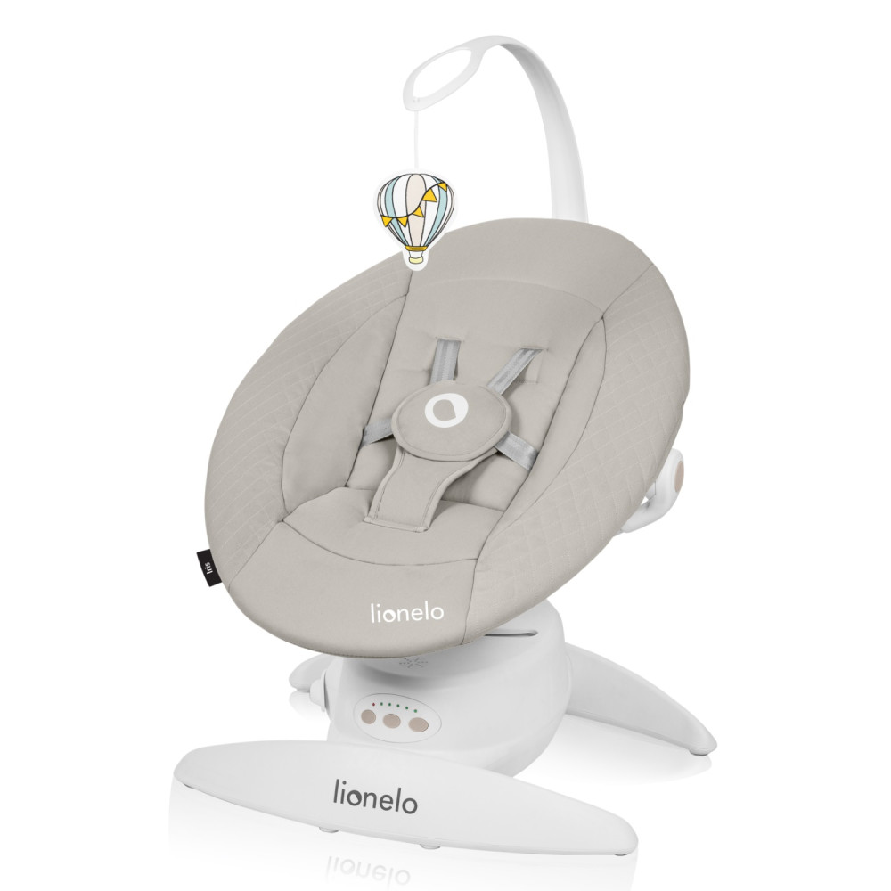 Lionelo Iris - шезлонг-качель для новорожденных, поворот на 360 градусов • Beige Sand