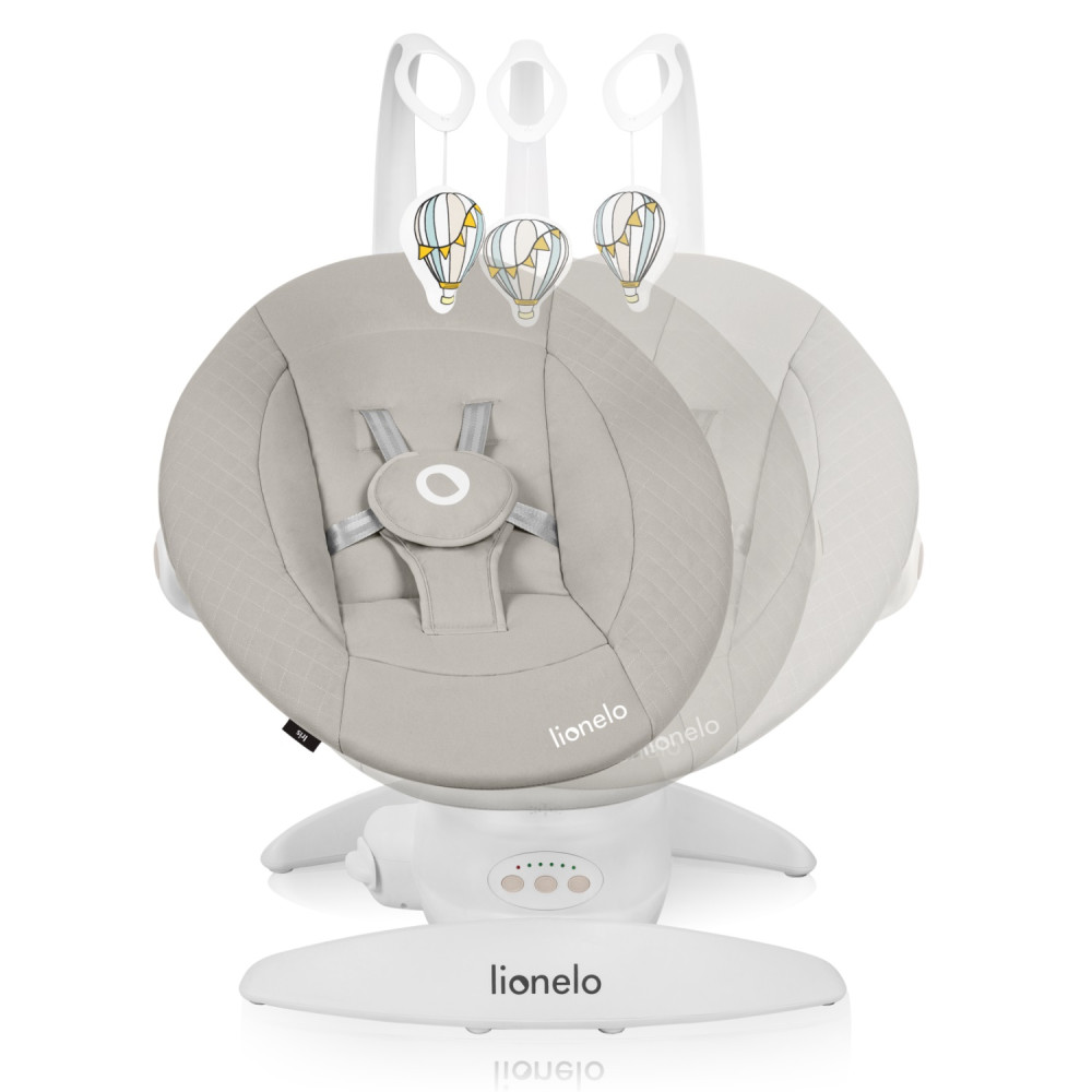Lionelo Iris - шезлонг-качель для новорожденных, поворот на 360 градусов • Beige Sand