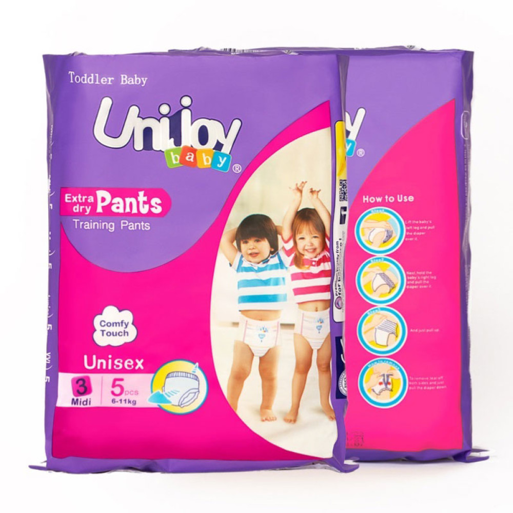 Підгузки-трусики дитячі, міні упаковка Unijoy Baby Pants (3 midi, 6-11 кг), 5 шт (PM5)