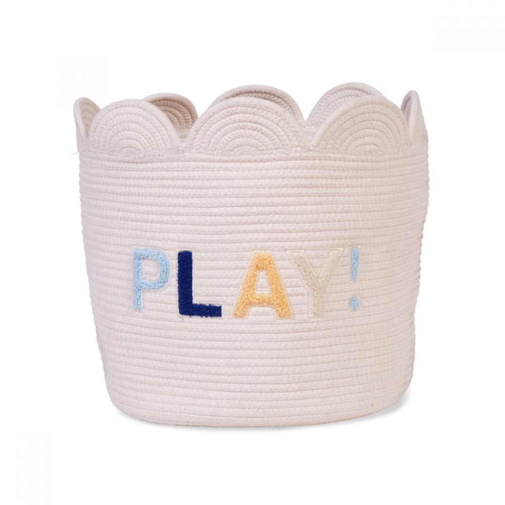 Кошик для іграшок Childhome Flower Play 35x35x35 см, білий (CCBAFL35)