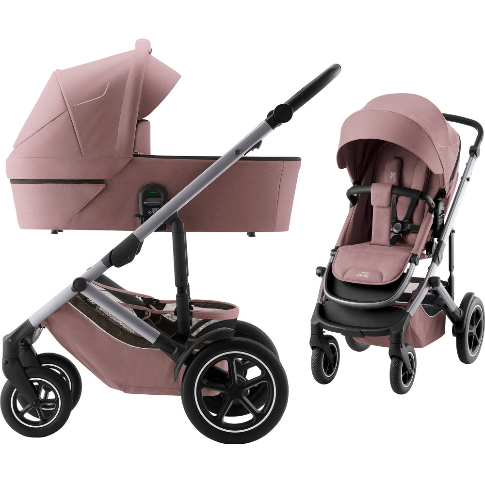 Britax Romer Smile 5Z - всесезонная детская коляска 3 в 1 с автокреслом для младенца Britax Romer Baby-Safe Pro • Dusty Rose