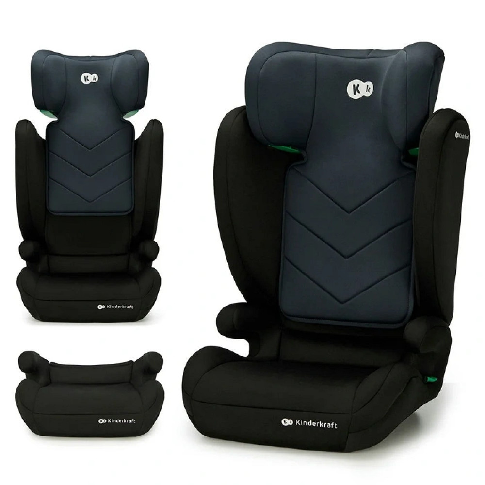 Kinderkraft i-Spark - дитяче автокрісло (від 3.5 до 12 років / 100 - 150 см) • Black (KCISPA00BLK0000)
