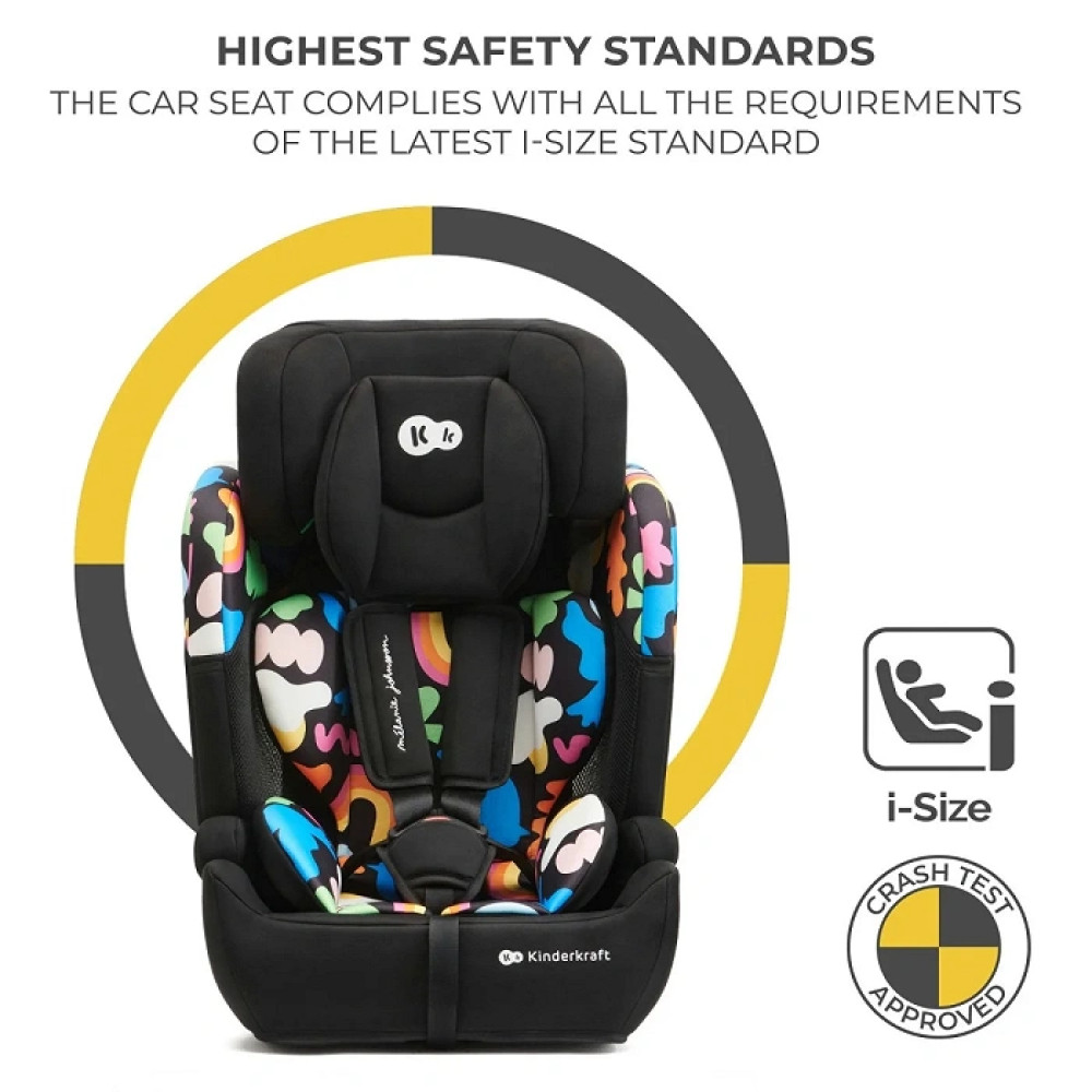 Kinderkraft Comfort Up i-Size - автокресло для детей (от 15 месяцев до 12 лет) • Happy Shapes (KCCOUP02HAP0000)
