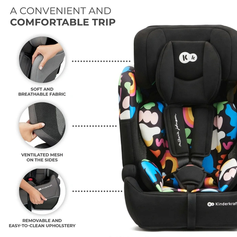 Kinderkraft Comfort Up i-Size - автокресло для детей (от 15 месяцев до 12 лет) • Happy Shapes (KCCOUP02HAP0000)