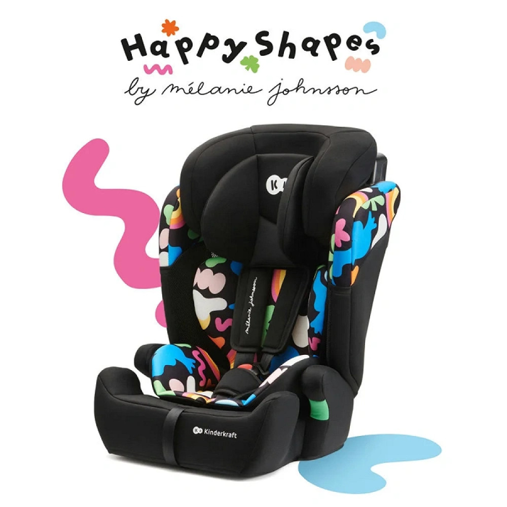Kinderkraft Comfort Up i-Size - автокресло для детей (от 15 месяцев до 12 лет) • Happy Shapes (KCCOUP02HAP0000)