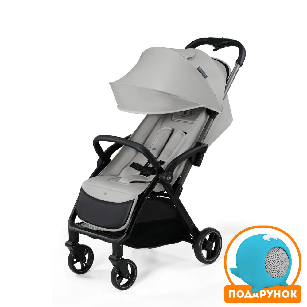 Kinderkraft Apino - прогулянкова коляска з автоматичним складанням, портативна Bluetooth-колонка iDance Cuty Sealion 10W в подарунок • Dove Grey (KSAPIN00GRY0000)