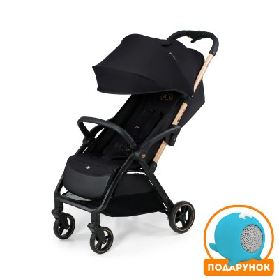 Kinderkraft Apino - прогулянкова коляска з автоматичним складанням, портативна Bluetooth-колонка iDance Cuty Sealion 10W в подарунок • Raven Black (KSAPIN00BLK0000)