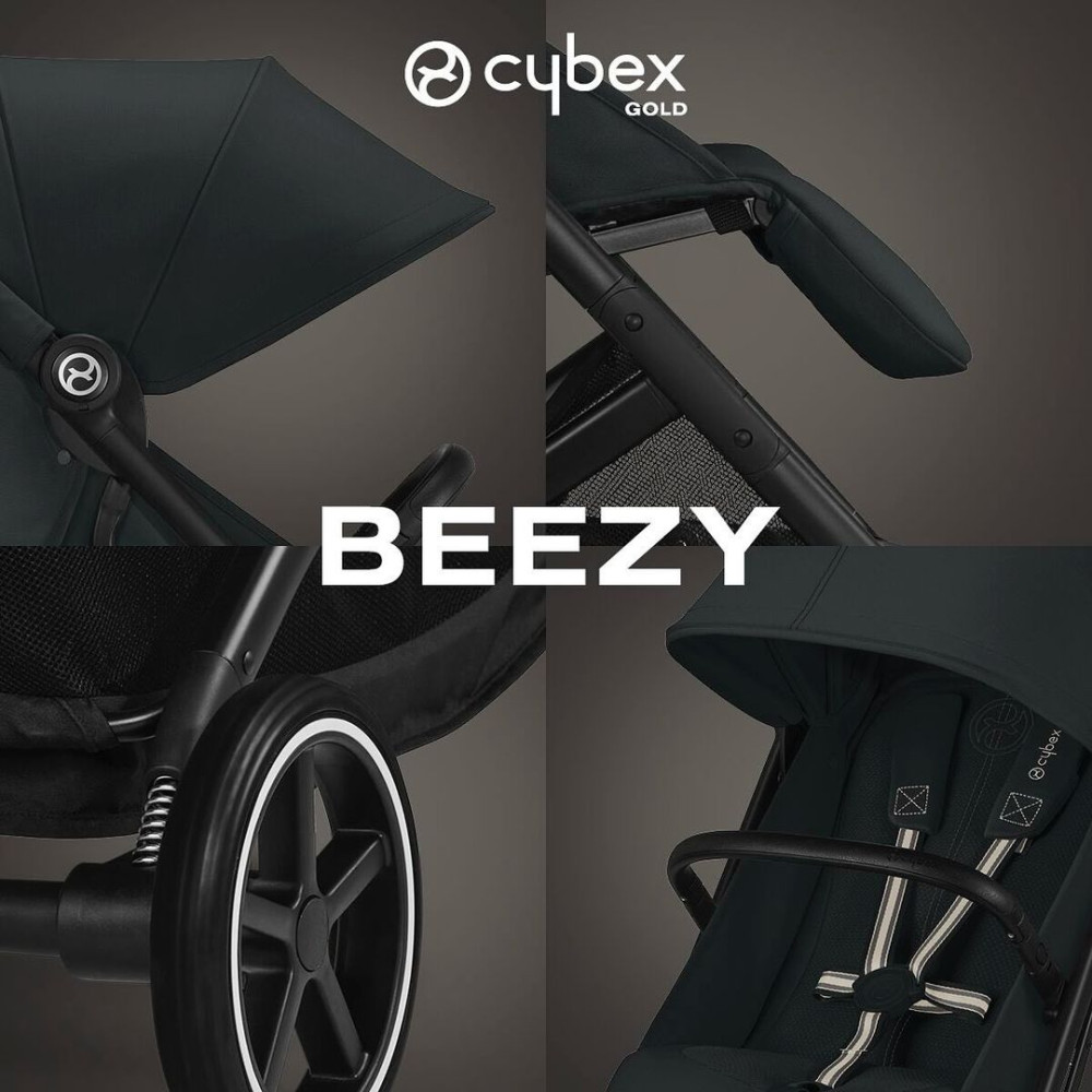 Cybex Beezy - прогулочная коляска, компактное складывание, ремень с одним натяжением • Magic Black