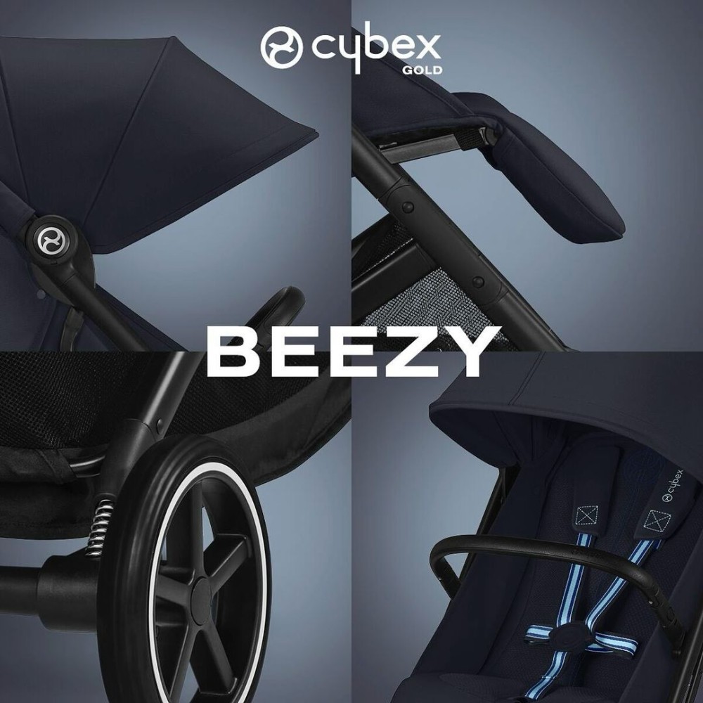 Cybex Beezy 2024 - прогулочная коляска, компактное складывание, ремень с одним натяжением • Dark Blue