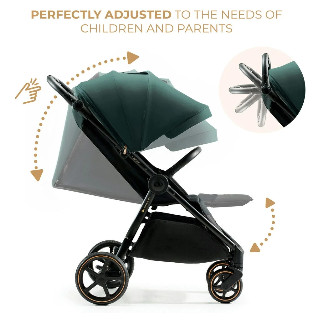 Kinderkraft Mitzy - прогулянкова коляска з великими колесами, портативна Bluetooth-колонка iDance Cuty Sealion 10W в подарунок • Jade Green (KSMITZ00GRE0000)