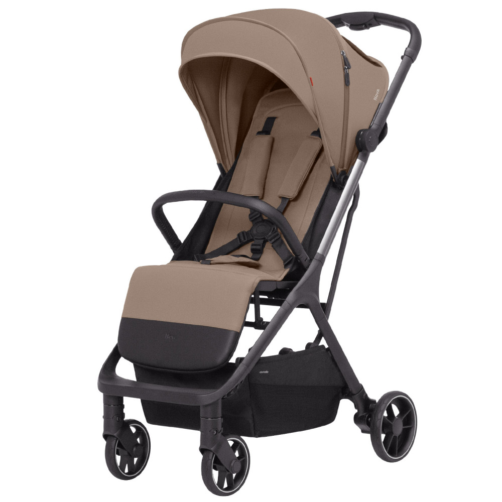 Carrello Nova 2024 CRL-5521 - современная прогулочная коляска с автоматическим складыванием, чехол на ножки с молнией • Sunrise Beige