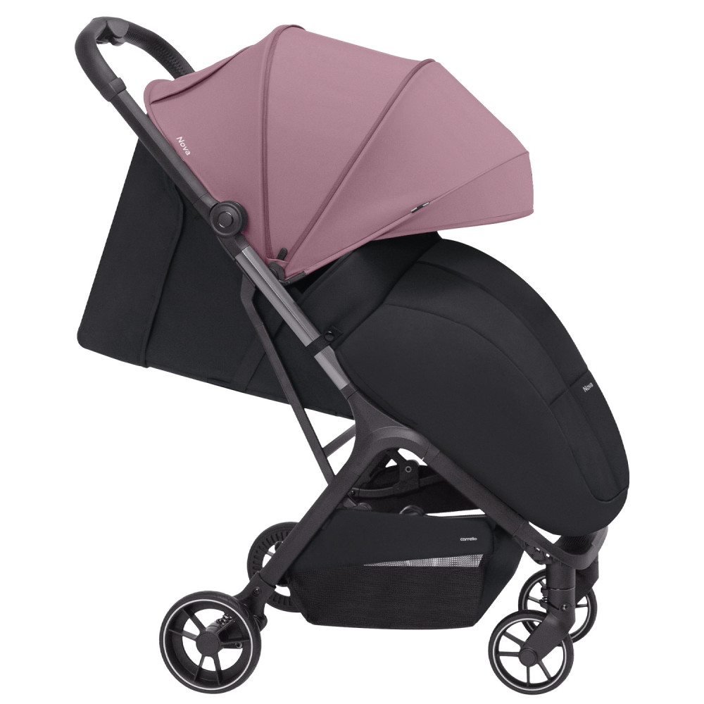 Carrello Nova 2024 CRL-5521 - современная прогулочная коляска с автоматическим складыванием, чехол на ножки с молнией • Desert Pink