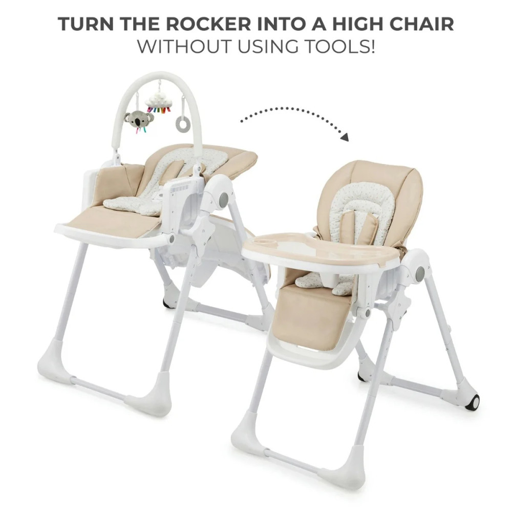 Kinderkraft Tummie - стульчик для кормления 2 в 1 • Beige (KHTUMM00BEG0000)