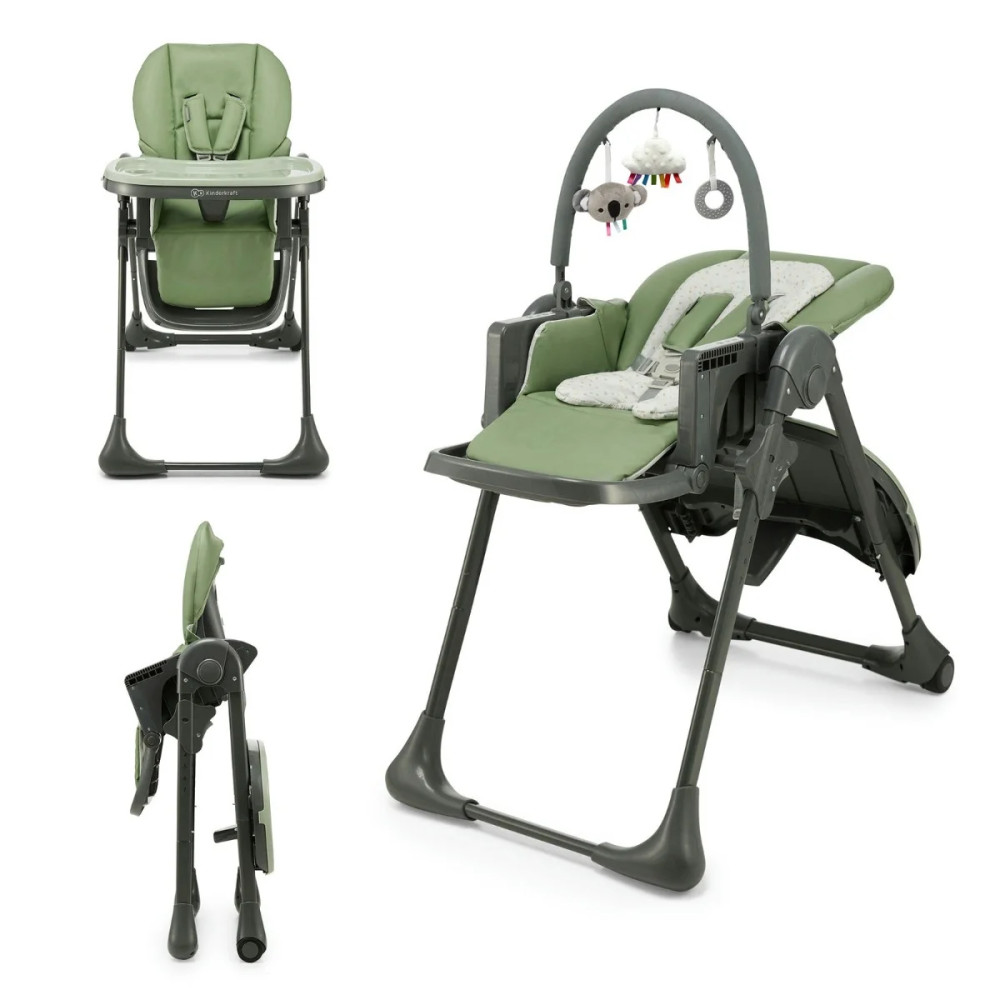 Kinderkraft Tummie - стільчик для годування 2 в 1 • Green (KHTUMM00GRE0000)